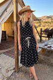 Retro Dot Tank & Midi Skirt Set
