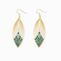Swooping Oval Earring: Turquoise Sand