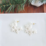 Snowflake Hoops - Cream // Christmas, Holiday, Jewelry, Earrings