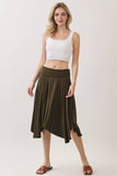 SOLID HANDKERCHIEF HEMLINE SKIRT - VGS800023