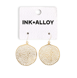 Gretchen Large Circle with Holes Earrings Brass Wholesale