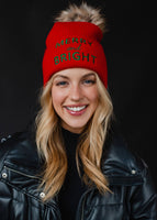 Red Merry & Bright Knit Pom Hat