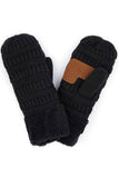 C.C Solid Color Knitted Mitten Gloves