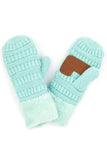 C.C Solid Color Knitted Mitten Gloves