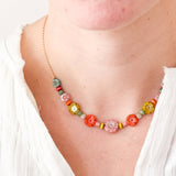 Handmade Dainty Flower Field Necklace For Spring