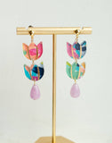 Handpainted Colorful Tulip Flower Acrylic Earrings
