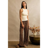 POLKA DOT WAIST ELASTIC WIDE PANTS