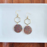 Layla Earrings - Rainbow Glitter // Gift, Holiday, Christmas, Jewelry