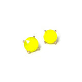 Sterling Silver S925 Post 12mm Round Glass Stud Earrings