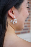 Snowflake Hoops - Cream // Christmas, Holiday, Jewelry, Earrings