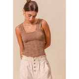 FLORAL JACQUARD SEAMLESS TANK TOP