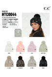 C.C All Over Clear Sequin Pom Beanie: Light Gray