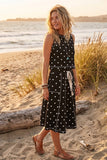 Retro Dot Tank & Midi Skirt Set
