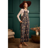 FLORAL PRINT WIDE LEG LIGHTWEIGHT JUMPSUIT OVERALL