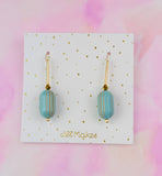 Teal Fluted Acrylic Earrings