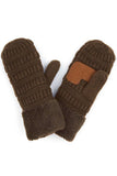 C.C Solid Color Knitted Mitten Gloves