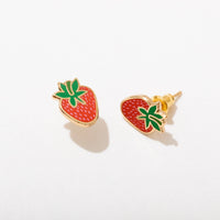 Strawberry Enamel Stud Earrings