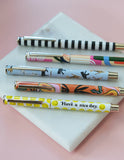 Rollerball Luxe Pen | Black & White Stripe