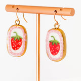 Strawberry Earrings Ceramic Pink Dangle Jewelry