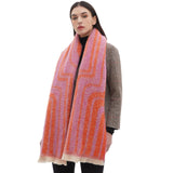 Soft Chunky Abstract/Geometric Lines Fleece Scarf (8 colors)