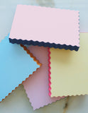 Mini Wave Shaped Notepad | Pink + Evergreen Edge
