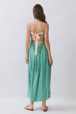 CD07127-Open Back Tie Strap Detail Maxi Dress