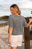BOW PUFF Cropped Mineral Graphic Top