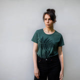 Fern Leaves Womens Tee Shirt Forest Green Made in USA