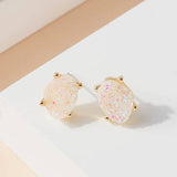 Druzy Sparkly Stone Crystals Stud Earrings