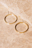 Circle Earrings | Gold Chai Large Studs | 18K Gold Plating
