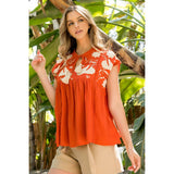 Babydoll Embroidered Top