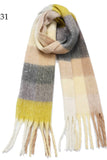 Chunky Oblong Plaid Multi Color Brushed Scarf (18 colors)