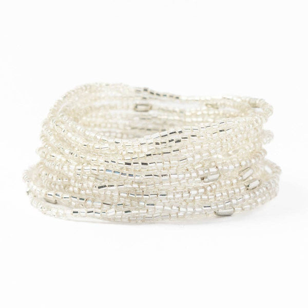 Chelsea 18 Strand Luxe Beaded Bracelet Set Silver