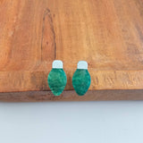 Christmas Light Studs - Green Shimmer // Christmas, Holiday, Jewelry, Earrings