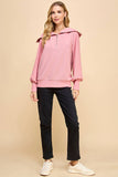 CT9019-Front Zipper Oversized Collar Pullover