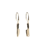 Chef's Knife & Cleaver Gold Earrings - Foodie Cook Chef Gift