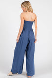 Front Tie Tank Top Wide Leg Jumpsuit - VNJU60417