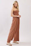 Front Tie Tank Top Wide Leg Jumpsuit - VNJU60417