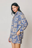 Conversational Print Relaxed Pull On Shorts