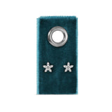 Pavé Flower Studs On Velvet Tag