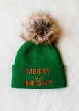 Green Merry & Bright Knit Pom Hat