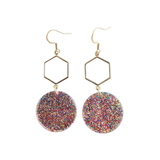 Layla Earrings - Rainbow Glitter // Gift, Holiday, Christmas, Jewelry