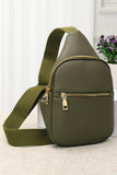 Solid PU Sling Bag: Light Brown