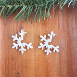 Snowflake Hoops - Cream // Christmas, Holiday, Jewelry, Earrings