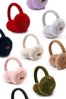 C.C Cable Knit Fur Earmuff Warmer: Light Gray