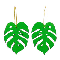 Monstera Hoop Earrings