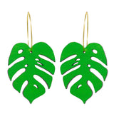 Monstera Hoop Earrings