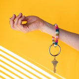 Chloe Stripe Key Ring Rainbow Wholesale