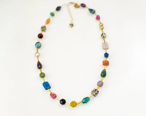 Jewel Tone Beaded Necklace