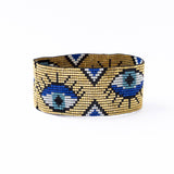 Brooklyn Evil Eye Beaded Stretch Bracelet Gold Wholesale
